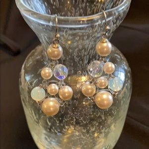 Cookie lee pearl crystal earrings